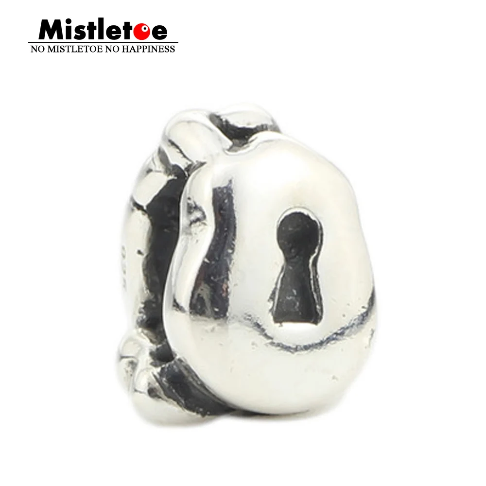 Mistletoe Genuine 925 Sterling Silver Animal Love Locks Charm Bead Fits European 3.0mm Bracelet