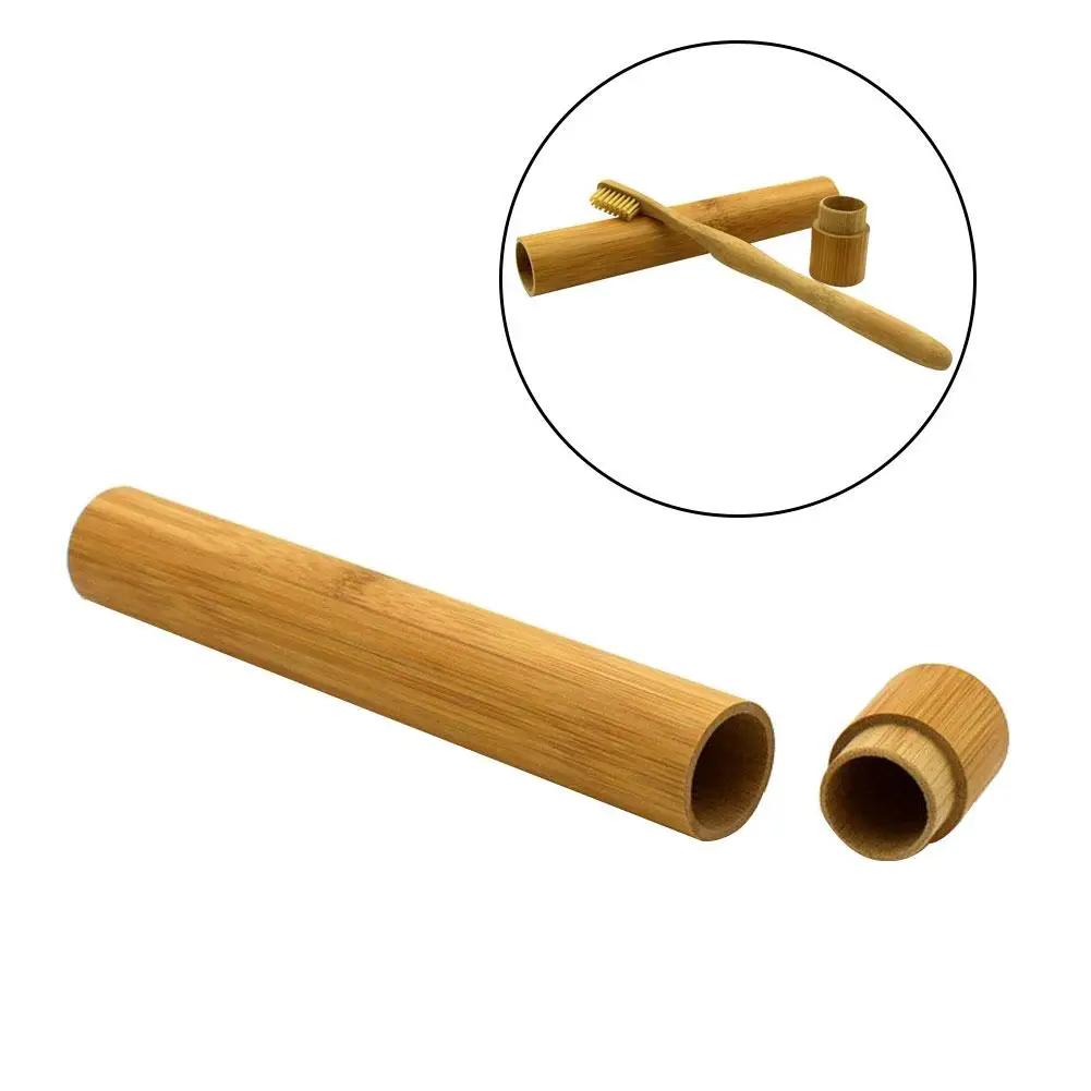 

1pc Portable Bamboo Toothbrush Storage Tube Case Holder Eco-friendly Durable Toothbrush Storage Box Travel Camping Organizer