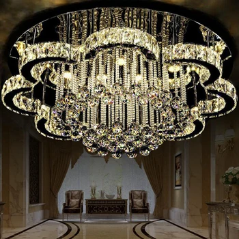 

New led ceiling lamp living room lighting simple modern crystal lamp round European bedroom restaurant lighting led fixture lamp