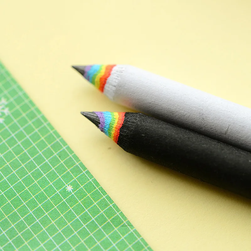 2 шт. милый черный белый Радужный 2B набор карандашей для письма Канцтовары офисный школьный принадлежности креативный подарок