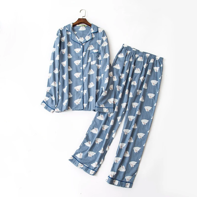

Male 100% gauze cotton pajama sets casual soft blue cartoon plus size pyjamas sets men sleepwear pijamas sexi hombres homme