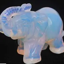 Лунный камень ручной резной статуя слона 55 мм фэн шуй Статуя