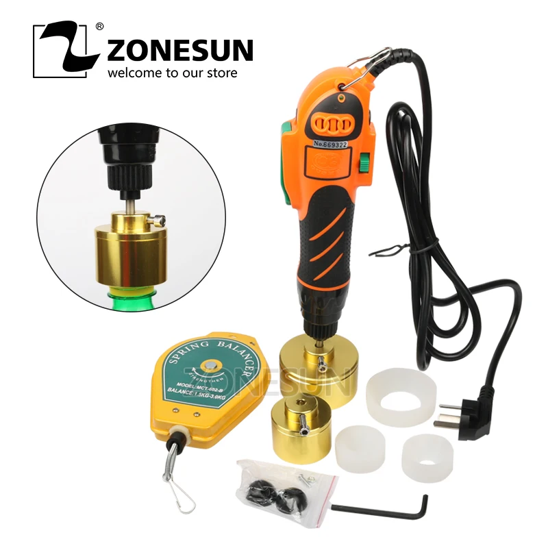 

ZONESUN Hand held bottle capping tool, plastic bottle capping machine 10-50mm cap screw capping machine, 64kg/fcm, manual capper