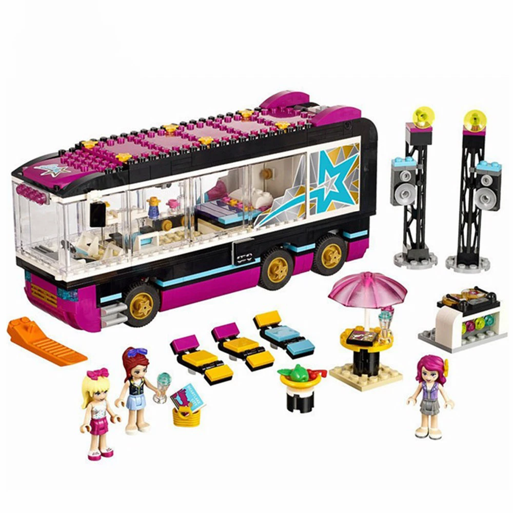 684 шт. 10407 друзья, поп звезда Тур автобус строительные блоки 41106 друзья фигурки Кирпичи игрушки для Детские модельные игрушки подарок