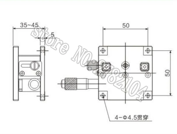 Z Axis 60*60 мм оптическое смещение Платформа Высокая точность микрометр регулируемая высота раздвижной сценический раздвижной стол LZ60