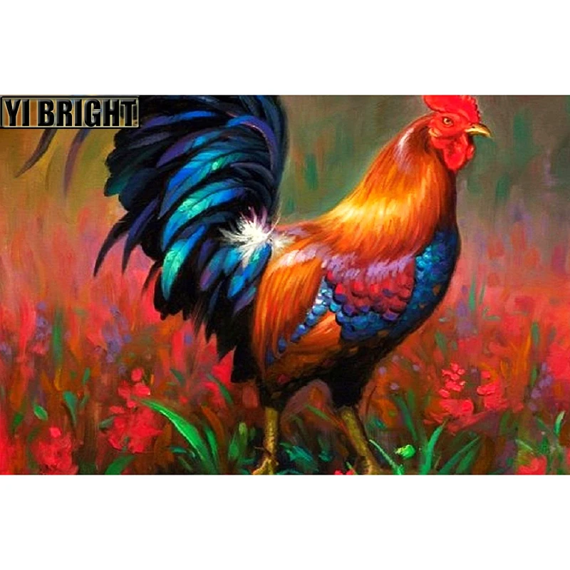NEW DIY Full Drill Diamond Painting "Beautiful Rooster Chicken" Diamond