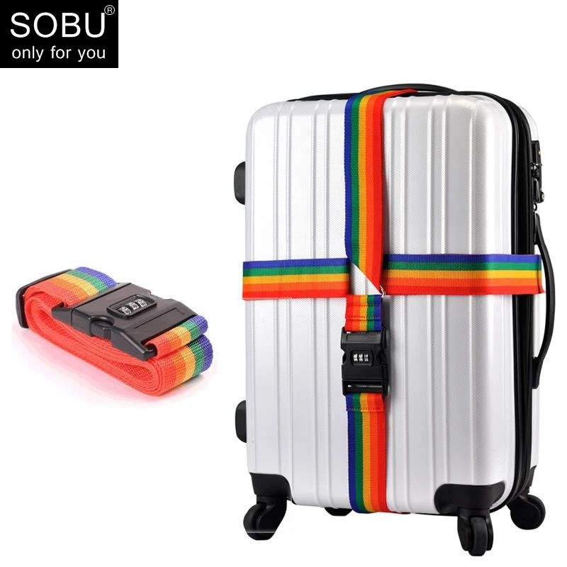 Luggage Strap Luggage Strap Cross Belt Packing Adjustable Travel Suitcase Password Lock Buckle Strap
