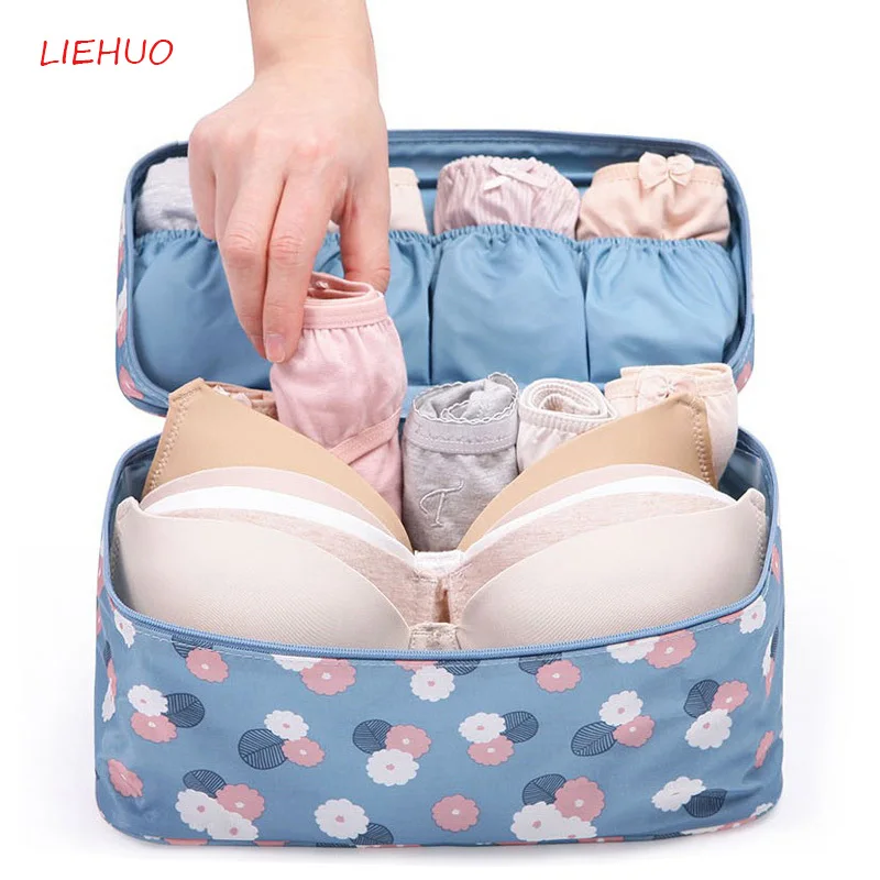 

2019 New Portable Makeup Bag Travel Bra Underwear Organizer Bag Cosmetic Daily Supplies Toiletries Storage Bra Bag case 30