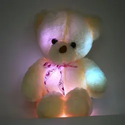 50 см красочные светящиеся диодные огни плюшевый медведь кукла подушка игрушка друзья подарок