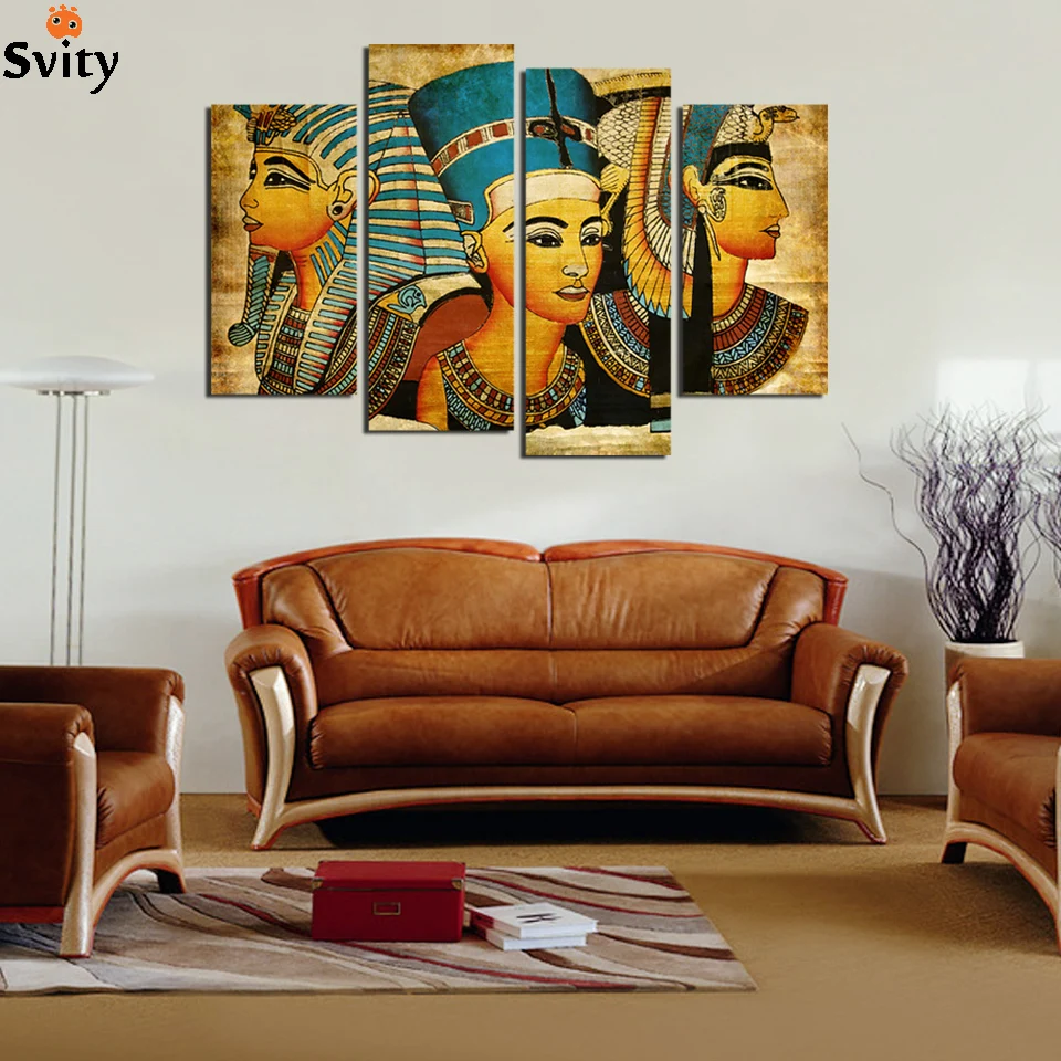 Large wall art canvas Pharaoh Of Egyptian Home Decoration ...