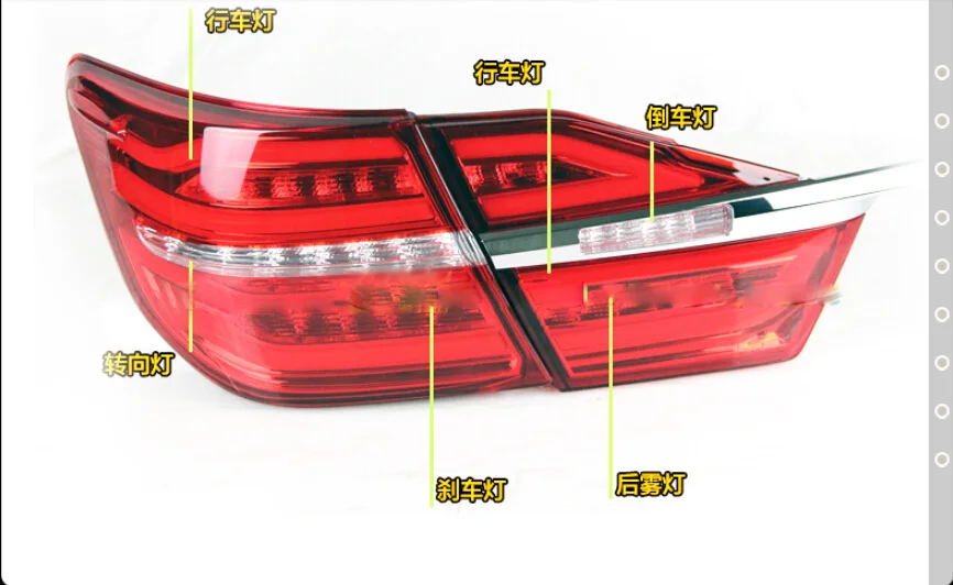 Camry задний фонарь, 2015 ~ 2016 год, светодиодный, Бесплатная доставка! Prado, cruiser, vios, corolla, Hiace, tundra, sienna, yaris; Camry задние лампы