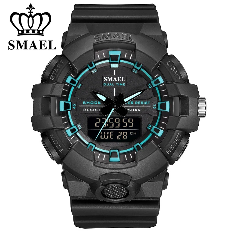 

Smael Digital Watch Men S Shock Sports Watches Military Waterproof Big Dial Dual Display Quartz Clock Men Relogio Masculino