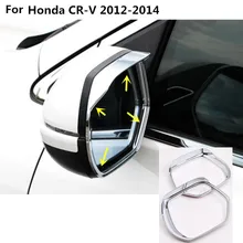 car rear Rearview glass Mirror Rain Eyebrow Shield Sun Visor Shade ABS Chrome 2pcs For Honda CRV CR-V 2012 2013 2014