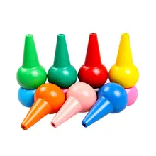 12 цветов детские игрушки мелки нетоксичный безопасный Цвет 3D цвет милый укладчик рисунок подарок легко стирается Развивающие детские канцелярские принадлежности