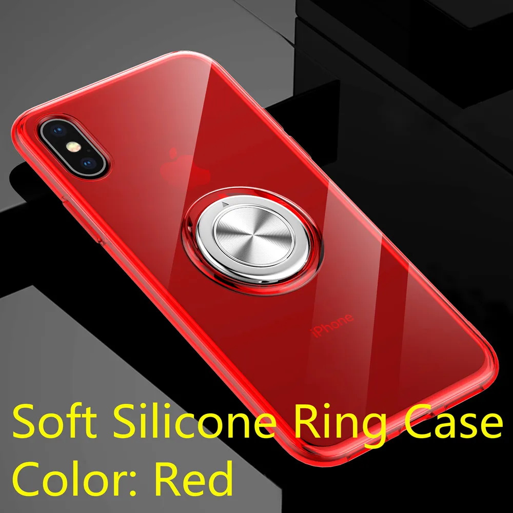 Soft Silicone Red Чехол для Xiaomi mi 9, мягкий прозрачный чехол для телефона для Xiaomi mi 9 SE, чехол mi 9 mi 9SE, кольцо-держатель, магнитный автомобильный силиконовый чехол - Цвет: Soft Silicone Red