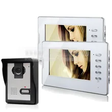 DIYSECUR Video Door Phone Doorbell Intercom System 600TVL IR Camera Monitor 7″ TFT Color Display 1v2