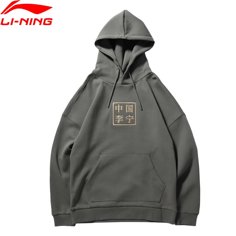 

Li-Ning PFW Unisex Hoodie 63% Cotton 37% Polyester Loose Fit Comfort LiNing Long Sleeve Sports Sweater Tops AWDNB95 MWW1440