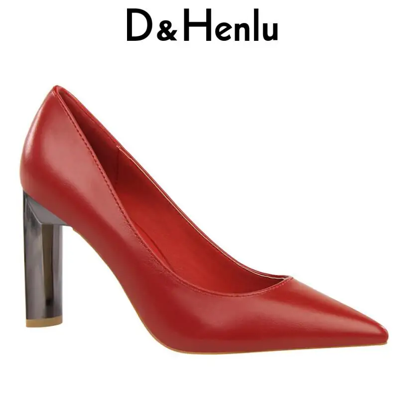 

{D&Henlu} Metal Heel Pumps Black Shoes Women Heels Women High Heels Shoes Pumps Women Shoe Wedding Strange Style