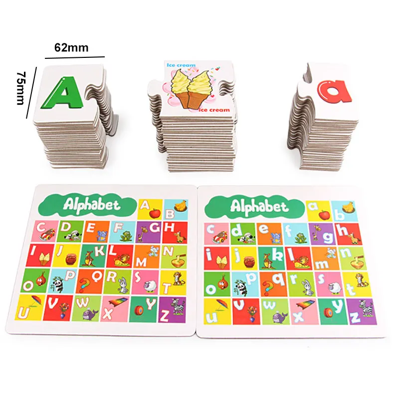 Языковые карты головоломка АЛФАВИТ изучение слов соответствующие карты Развивающие игрушки для детей открытки для признания для детей
