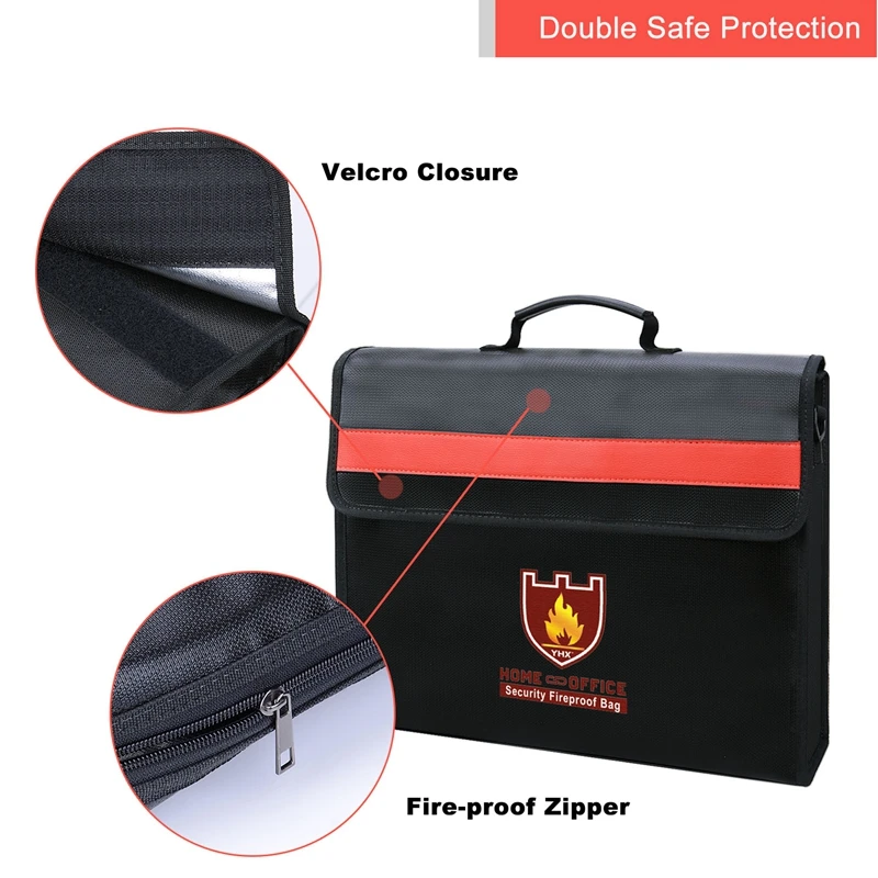 Огнеупорный мешок для документов не-зуд стекловолокна ткань водонепроницаемый держатель с плечевым ремнем ручка сумка