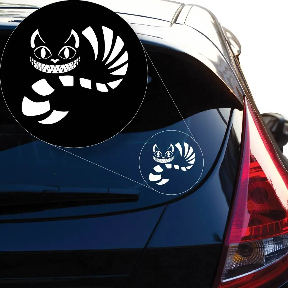 

Alice In Wonderland Cheshire Cat Vinyl Decal Sticker # 867 (6" x 6.5", White)....