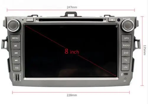 2gb ram 32GB ROM octa core android 6 0 for Toyota corolla 2006 2011 Car DVD