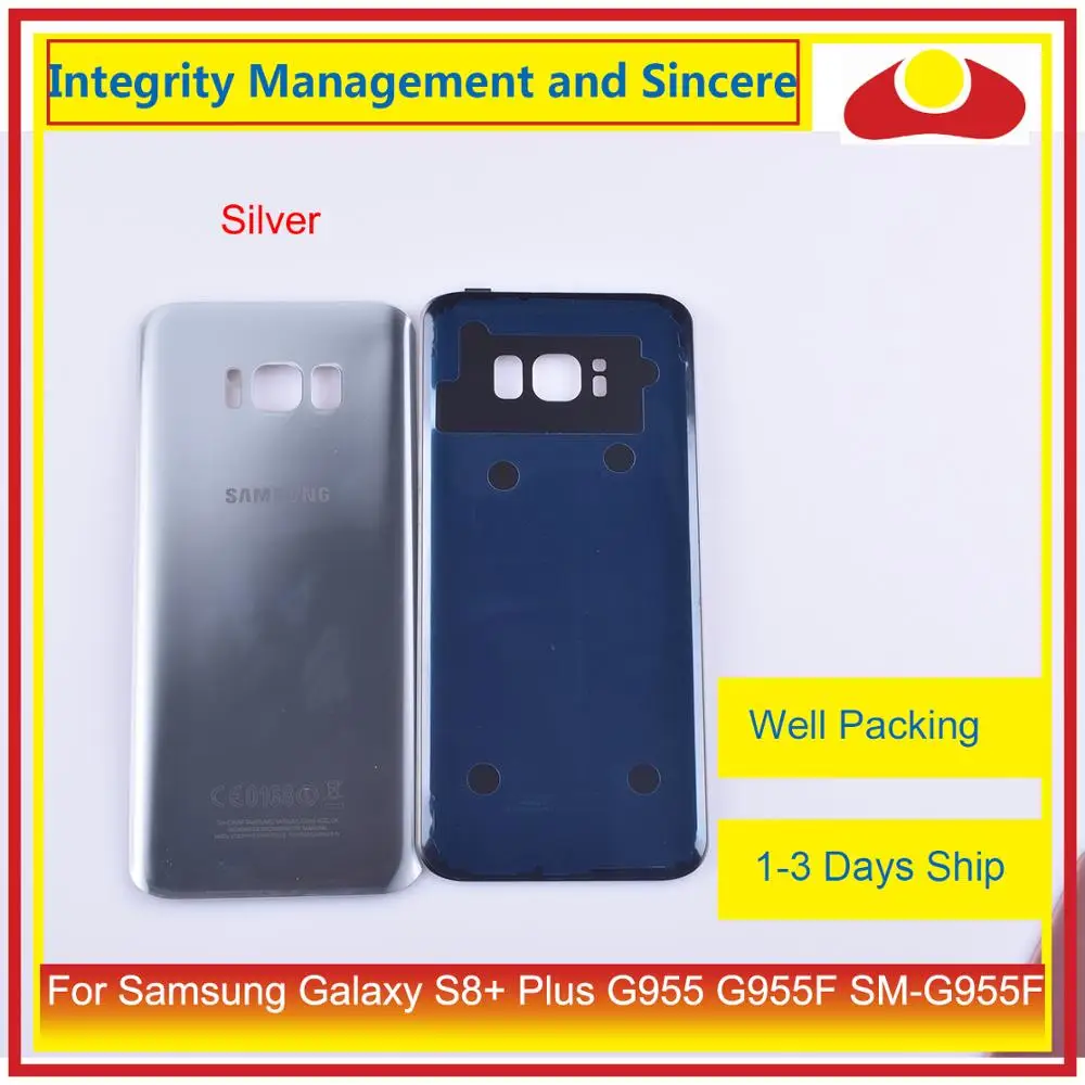 10 шт./лот для Samsung Galaxy S8 + Plus G955 G955F SM корпус батарейного отсека задняя стеклянная