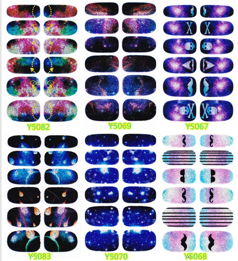 13 видов стилей наклейки для маникюра, дизайна ногтей, галактика, крутые, загадочные, 3D наклейки, авто клей, наклейки для дизайна ногтей, фиолетовые, галактика, блестящие наклейки