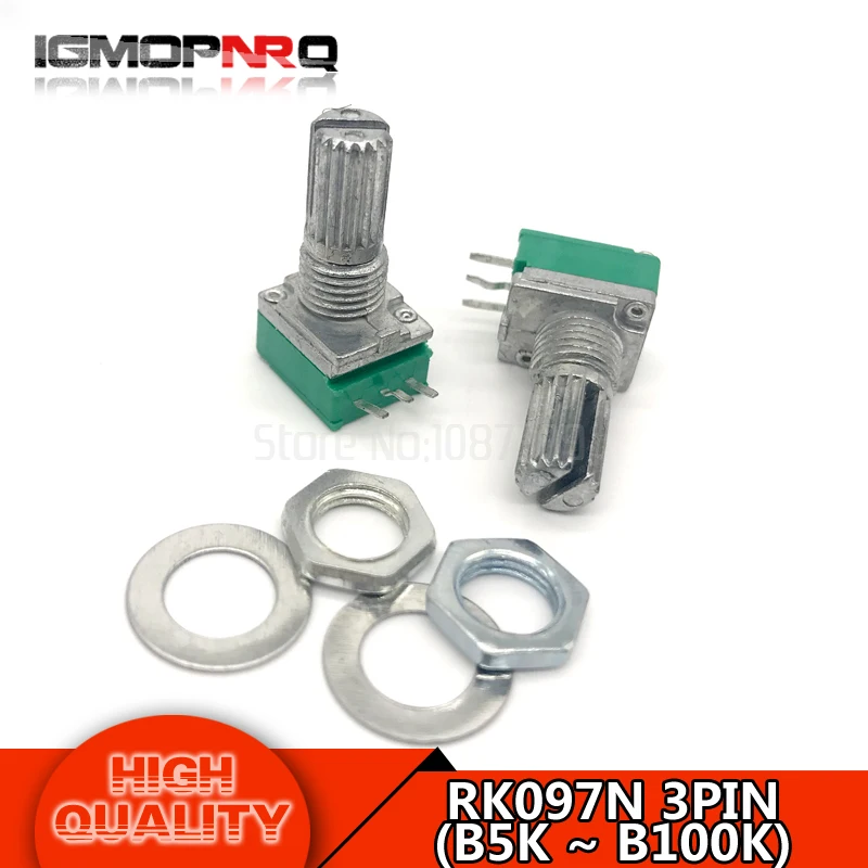 10pcs 6pin RK097G B5K B10K B20K B50K B100K duplex potentiometer audio