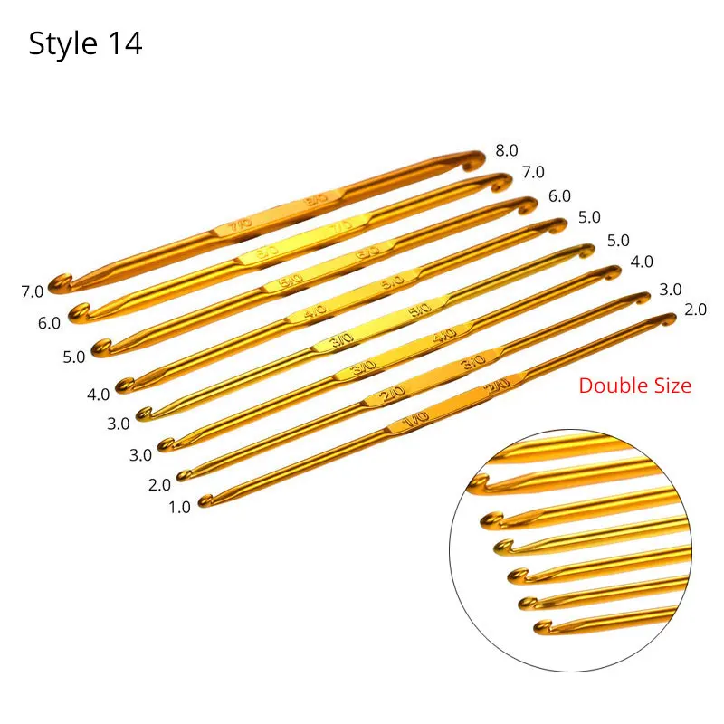 Looen 13 видов стилей, 0,5-20 мм, крючок для вязания крючком, плетение одежды, спицы для вязания, рукоделие, спицы для поделок, для вязания, швейные инструменты - Цвет: Style 14