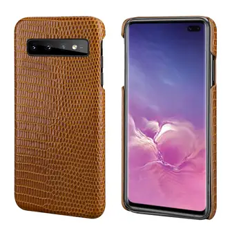 

Luxury Genuine Leather Phone Case Coque for Samsung Note 10 Plus 5G S10 plus S10 Note9 Note8 Lizard Pattern Celulares Back Cover