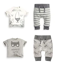 Retail 2017 spring infant clothes baby clothing sets boy Cotton little monsters and the lions short