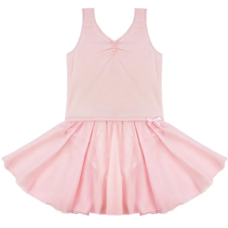 Балетное трико, танцевальная юбка, костюм для детей, балетная пачка для гимнастики, платье, боди для балерины, Одежда для танцев, гимнастический купальник - Цвет: Pink
