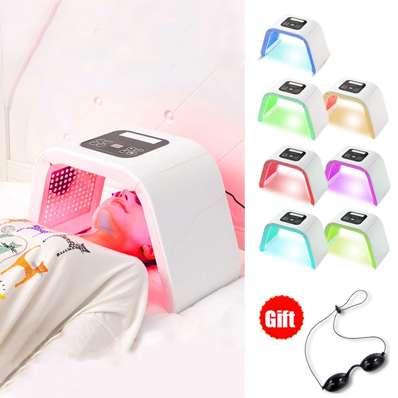 

7 Colors Photon PDT Led Light Facial Mask Machine Acne Treatment Face Whitening Skin Rejuvenation Light Therapy Wrinkle Remover