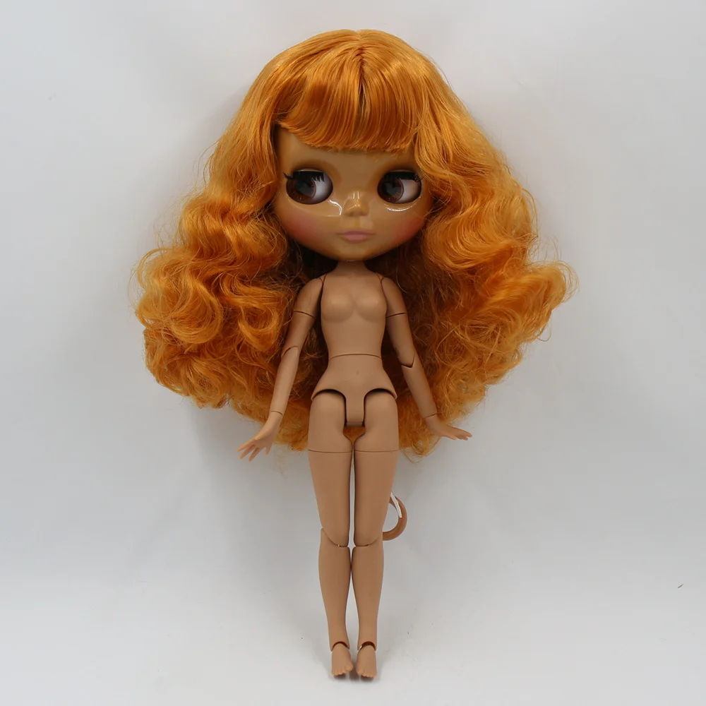 ICY Fortune Days factory blyth кукла темная кожа суставное тело глянцевое лицо оранжевые Кудри волосы DIY sd Подарочная игрушка