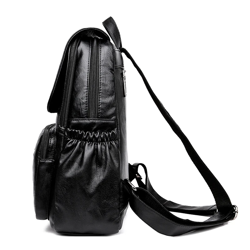  2019 Vintage Leather Backpacks Female Travel Shoulder Bag Mochilas Women Backpack Large Capacity Ru - 32873534539