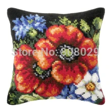 

, 2014 Tapestry Cushion Pillowcase Chunky Cartoon Throw Pillow Cross Stitch Kits for Embroidery on Pre-painted Canvas