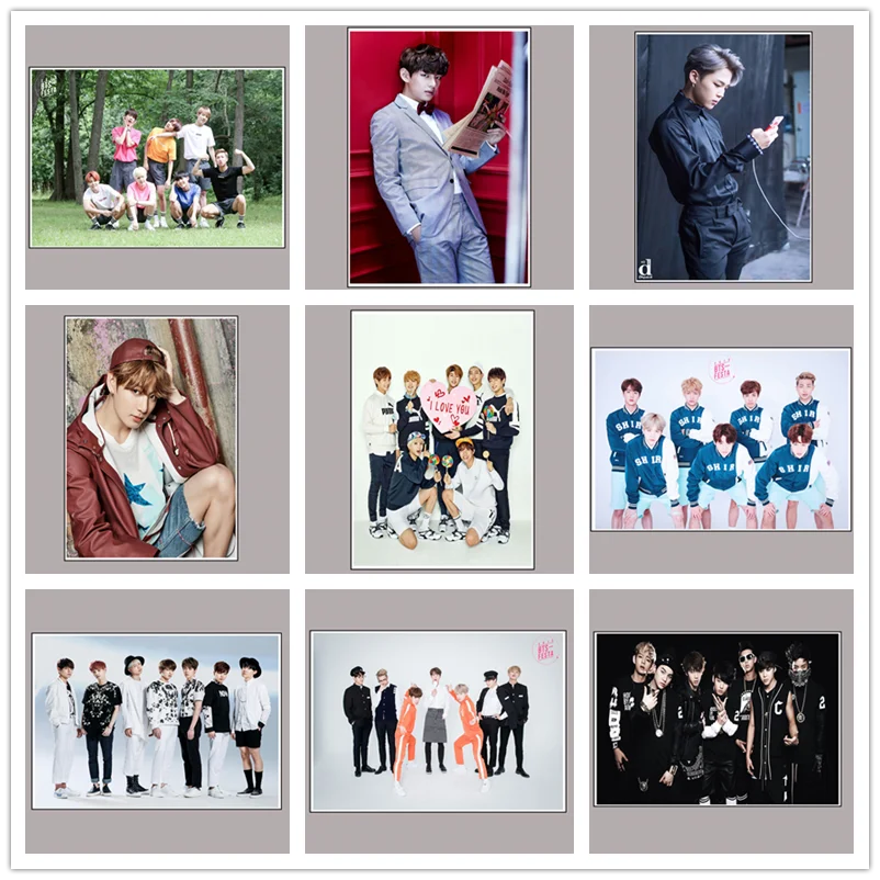 Постеры kpop bangtan Band настенные наклейки белая бумага печать украшение