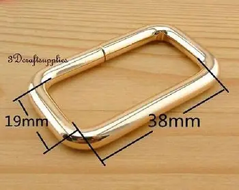 

Rectangle Rings webbing Belt buckle purse ring gold 38 mm 1 1/2 inch 10pcs U97
