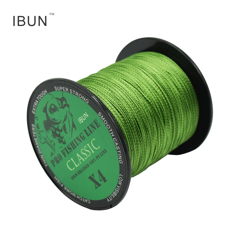 

IBUN 300m/500m Braided PE Fishing Line Super Strong 4 Strands Fish Wire For Sea Fishing Carp Brand Fish Rope Cord Peche