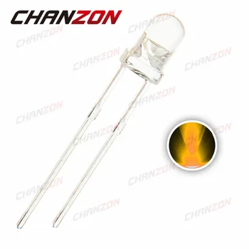 

CHANZON 100pcs LED 3mm Yellow Water Clear Round 3 mm Light-Emitting Diode Super Bright LED Light Lamp DC 2V 20mA DIP DIY for PCB