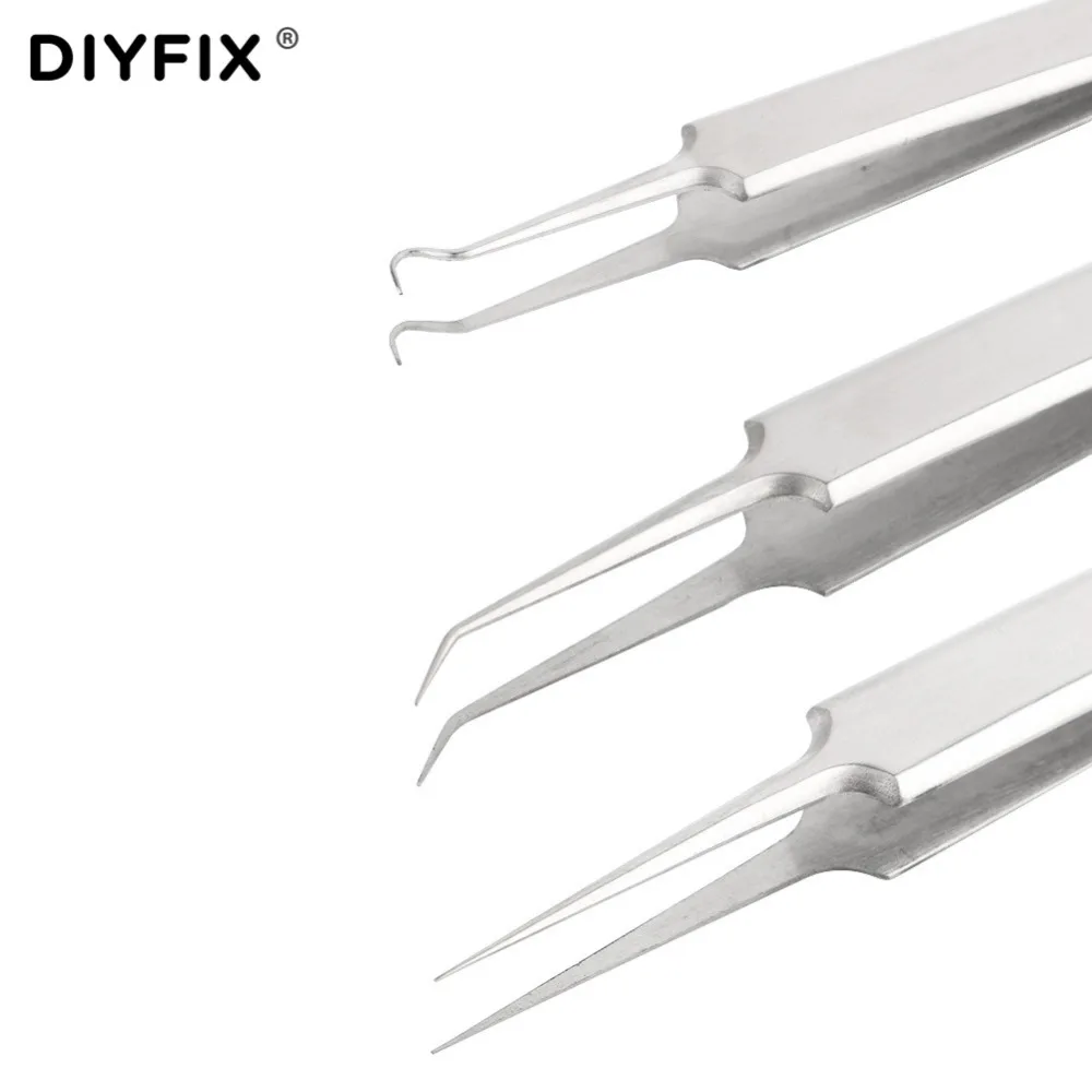 DIYFIX Acne Blackhead Tweezers Blackhead&Blemish Pimple Removers Point Bend Gib Head Comedone Extractor Face Skin Care Tools
