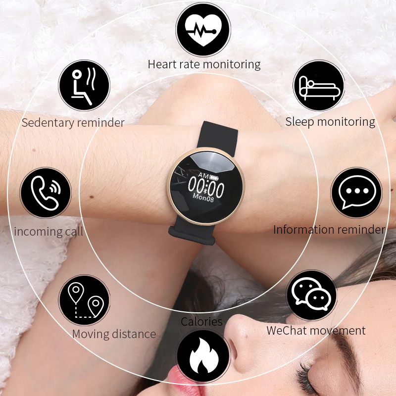  Bozlun Womens Smart Watch for iPhone Android Phone with Fitness Sleep Monitoring Waterproof Remote  - 32842614346