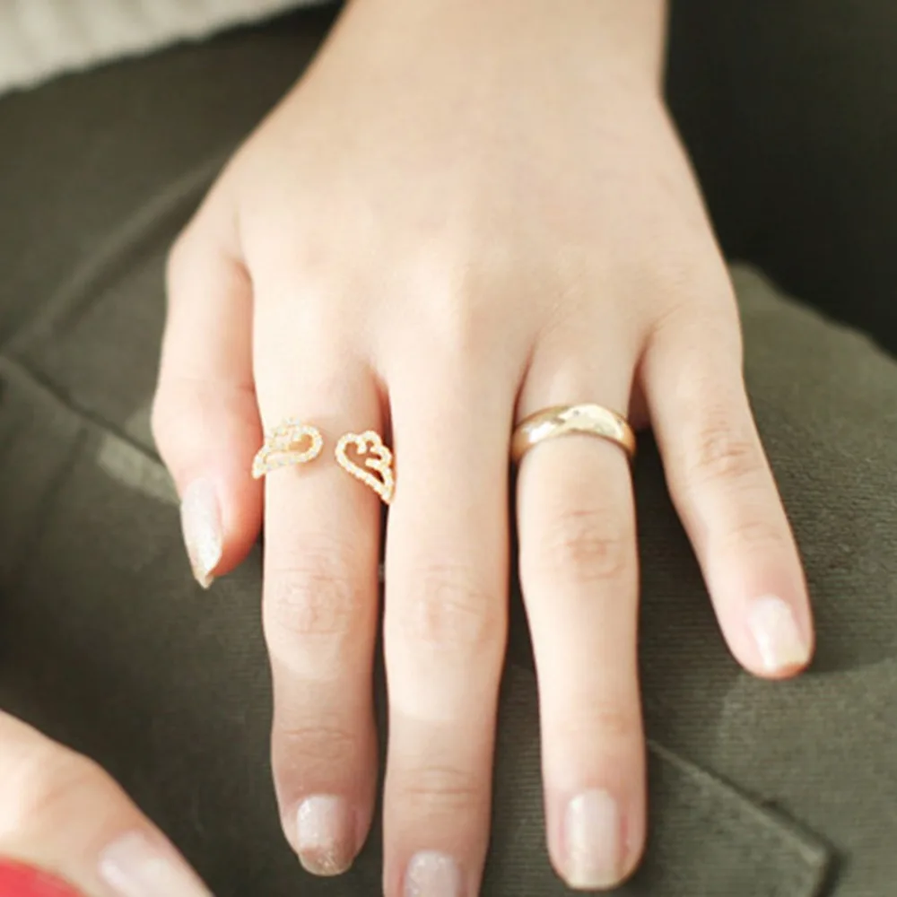 Серебрянное кольцо с Синим Опалом регулируемое кольцо с крыльями ангела микро проложить Циркон золотого цвета кольца для женщин модные ювелирные изделия оптом женские подарки