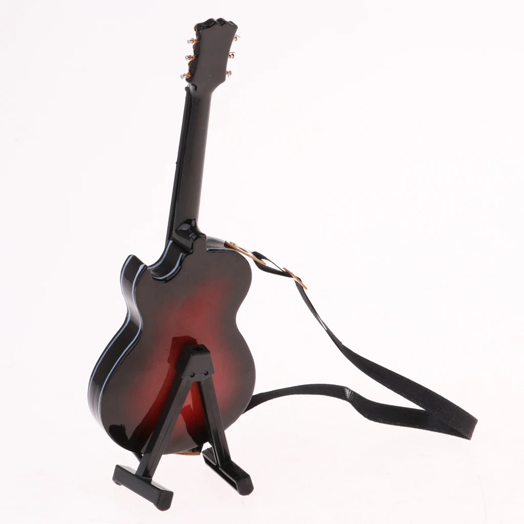 Music Instrument 14cm Acoustic Guitar for Action Figures Dolls House Accessories Life Scenes Decor 1/8 Acoustic Guitar