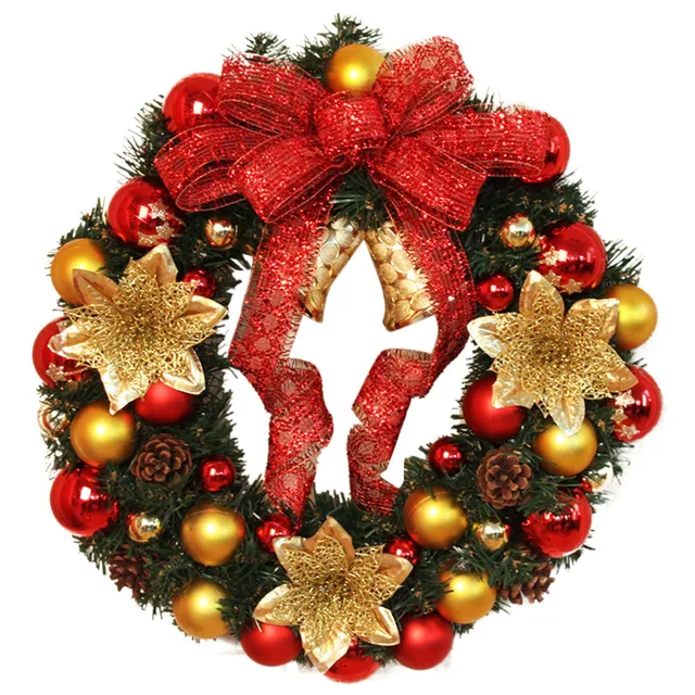 merry christmas wreath 40cm garland window door decorations bowknot