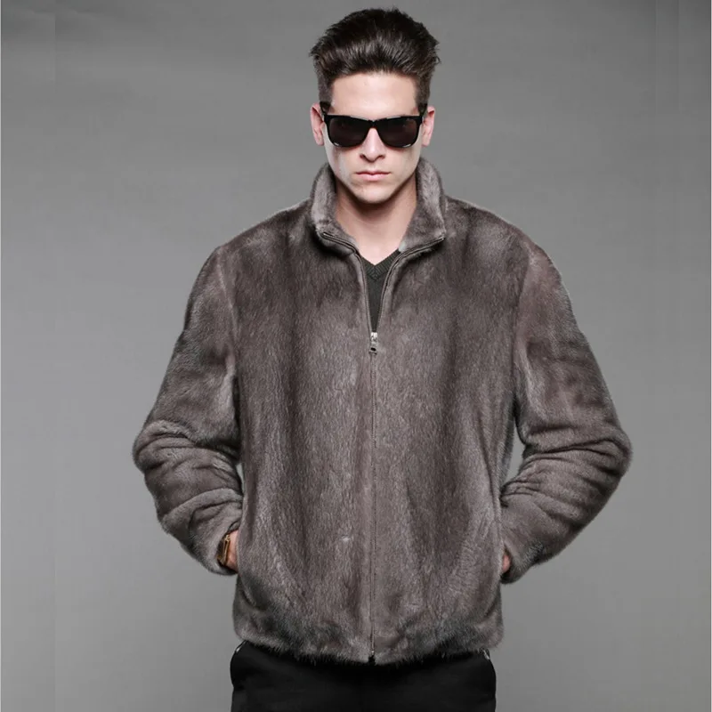 S/6XL мужской тонкий крой теплый искуственный Мех Верхняя одежда Повседневная