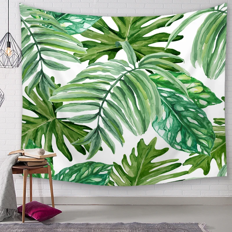Green leaf Hanging Wall Tapestries Mandala Bohemian Tapestry Landscape