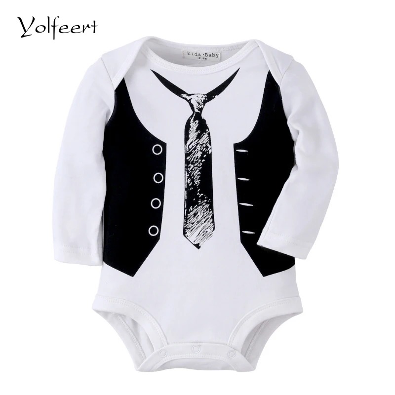 Yolfeert Baby Bodysuits New Born Baby Boy Clothes Printed Newborn
