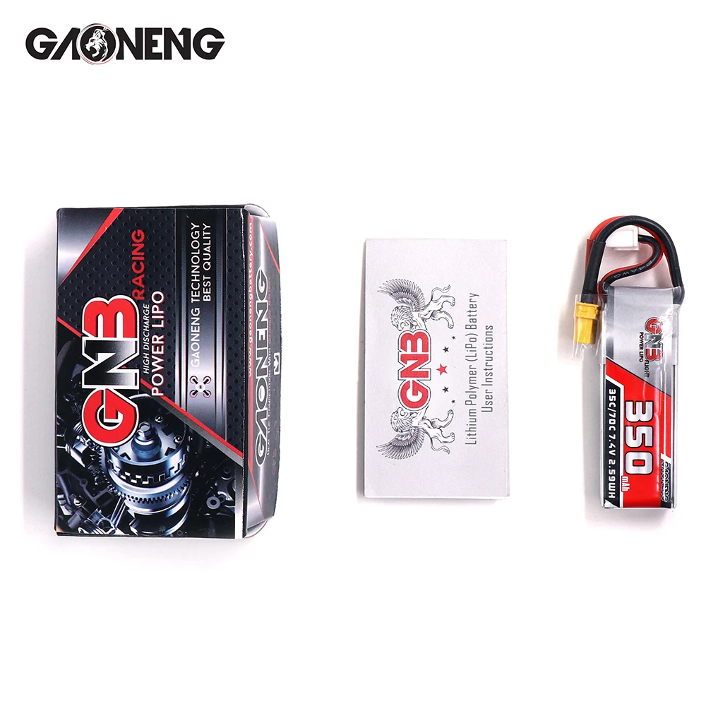 2 шт Gaoneng 350mah 7,4 V 35C/70C 2S Lipo батарея с XT30 или JST разъем для Beta75X ESKY DLG1000 F300BL DTS130 крошечные Whoop Дрон